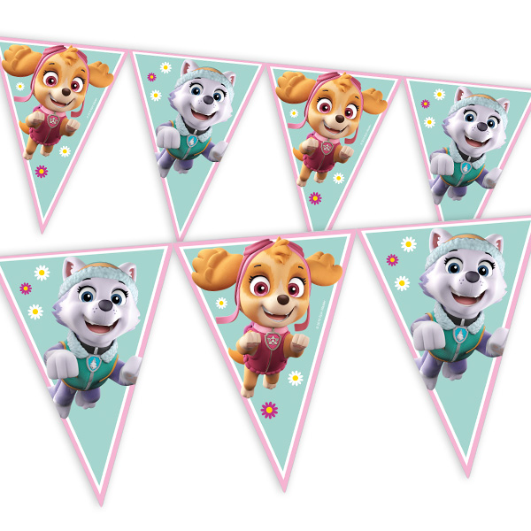 Paw Patrol Girls Wimpelkette, Folie, 2,3m lang Paw Patrol Girls Wimpelkette, Folie, 2,3m lang