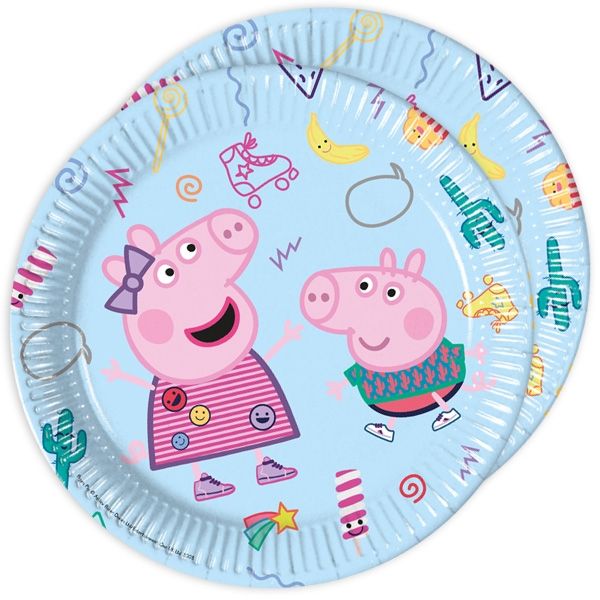Peppa Pig Partyteller, 8er Pck, Ø 23cm Peppa Pig Partyteller, 8er Pck, Ø 23cm von Procos