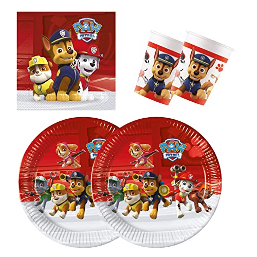 Procos 10137427 - Partyset S Paw Patrol Ready for Action, 52-teiliges Set, 16 Teller, 16 Becher, 20 Servietten, Einweggeschirr, Partygeschirr, Tischdekoration, Marvel Procos 10137427 - Partyset S Paw Patrol Ready for Action, 52-teiliges Set, 16 Teller, 16 Becher, 20 Servietten, Einweggeschirr, Partygeschirr, Tischdekoration, Marvel von Procos