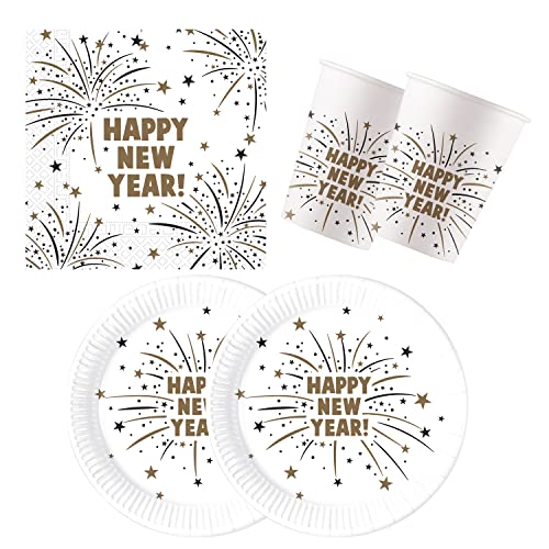 Procos 10137428 - Partyset S New Year Flares, 52-teiliges Set, 16 Teller, 16 Becher, 20 Servietten, Einweggeschirr, Partygeschirr, Tischdekoration, Marvel Procos 10137428 - Partyset S New Year Flares, 52-teiliges Set, 16 Teller, 16 Becher, 20 Servietten, Einweggeschirr, Partygeschirr, Tischdekoration, Marvel von Procos