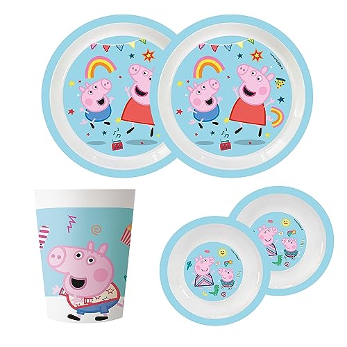 Procos 10215313DY - Party Set Peppa Pig, wiederverwendbar, 6-teiliges Party Geschirrset für Kindergeburtstag und Mottoparty, Tischdeko Procos 10215313DY - Party Set Peppa Pig, wiederverwendbar, 6-teiliges Party Geschirrset für Kindergeburtstag und Mottoparty, Tischdeko von Procos