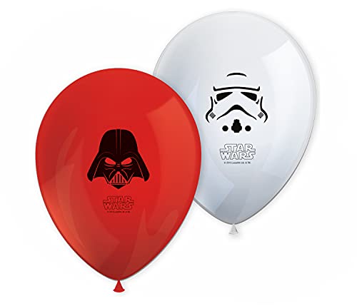 Procos 84165 - Latex-Ballons Star Wars Final Battle, 8 Luftballons mit Motiv, Gast-Geschenk, Kinder-Geburtstag, Mottoparty, Karneval von Procos
