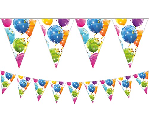 Procos 88154 - Flaggenbanner, Sparkling Balloons, 9er, Girlande, Geburtstag, Mottoparty von Procos