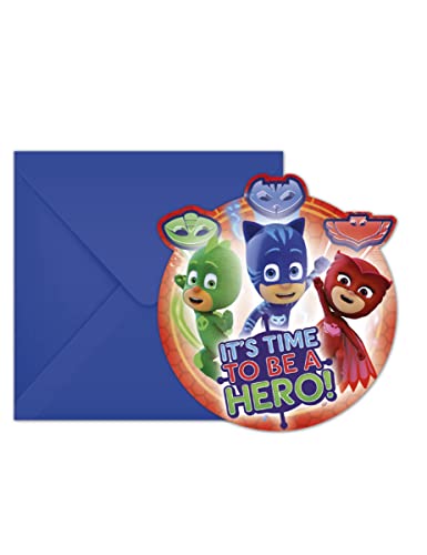 Procos 88635 - Einladungskarten mit Umschlägen PJ Masks, 6 Stück, Kindergeburtstag Procos 88635 - Einladungskarten mit Umschlägen PJ Masks, 6 Stück, Kindergeburtstag von Procos