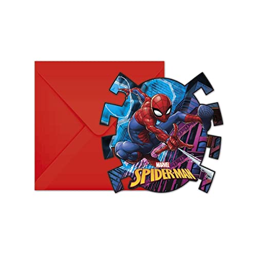 Procos 89453 - Einladungen Spiderman Team Up, 6 Stück mit Umschlag, Größe 12 x 12 cm, Kinder-Geburtstag, Mottoparty, Karneval Procos 89453 - Einladungen Spiderman Team Up, 6 Stück mit Umschlag, Größe 12 x 12 cm, Kinder-Geburtstag, Mottoparty, Karneval von Procos