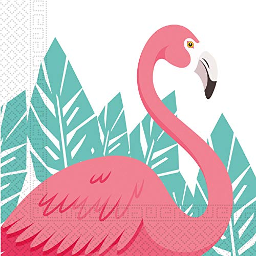 Procos 89594 - Servietten Flamingo, 20 Stück, Größe 33 x 33 cm, Mundtuch, Kindergeburtstag, Partygeschirr, Tischdekoration, Mottoparty von Procos