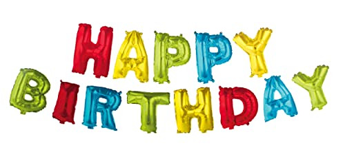 Procos 89652 - Folienballon Happy Birthday, Befüllung mit Helium oder Luft, Geburtstag, Dekoration, Party, Jubiläum von Procos