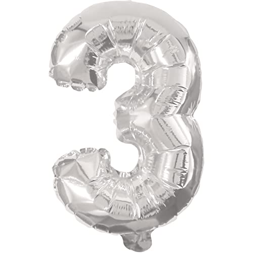 Procos 89800 - Folienballon Zahl 3, Befüllung mit Helium oder Luft, Geburtstag, Dekoration, Party, Jubiläum Procos 89800 - Folienballon Zahl 3, Befüllung mit Helium oder Luft, Geburtstag, Dekoration, Party, Jubiläum von Procos