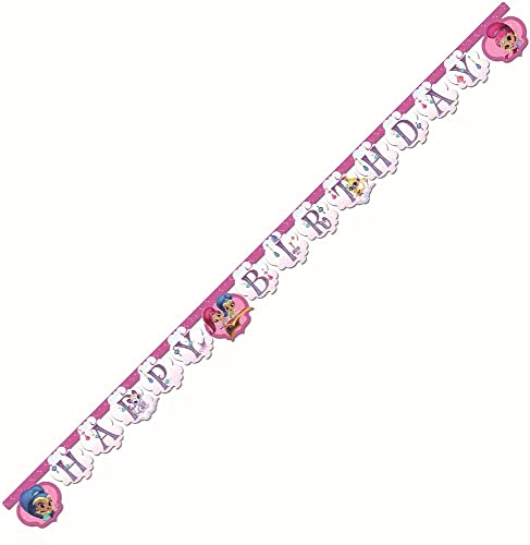 Procos 89950 Girlande Shimmer & Shine Glitter Friends, pink, blau von Procos