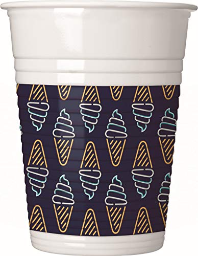 Procos 90579 Partybecher Neon Flamingo, Einhorn, Unicorn, Eis aus Plastik, 8 Stück, schwarz Procos 90579 Partybecher Neon Flamingo, Einhorn, Unicorn, Eis aus Plastik, 8 Stück, schwarz von Procos