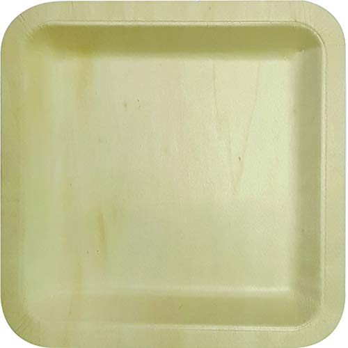 Procos 90799 - Quadratische Holzplatten Teller, 4 Stück, 21 x 21 cm von Procos