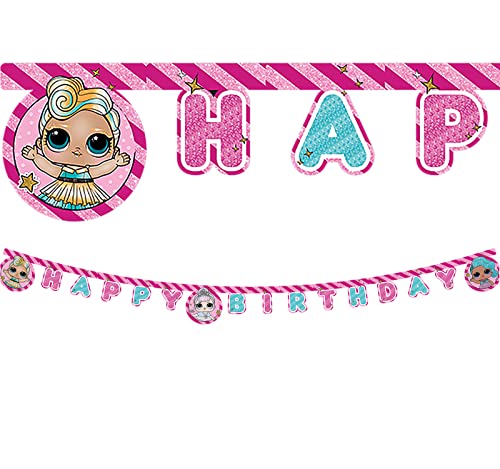 Procos 90863 - L.O.L. Surprise! Buchstaben-Girlande Happy Birthday Partykette,Rosa, 2m von Procos