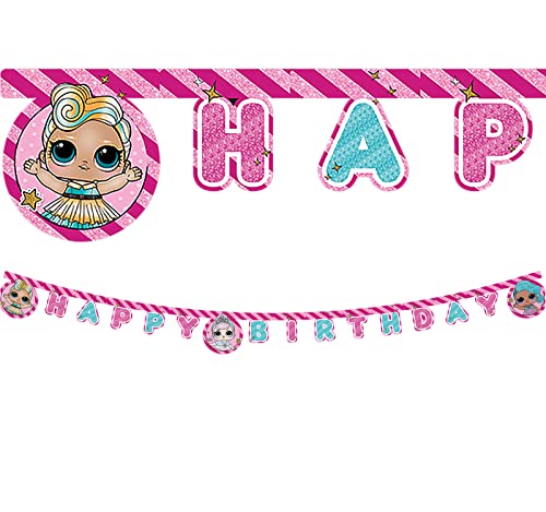 Procos 90863 - L.O.L. Surprise! Buchstaben-Girlande Happy Birthday Partykette,Rosa, 2m Procos 90863 - L.O.L. Surprise! Buchstaben-Girlande Happy Birthday Partykette,Rosa, 2m von Procos