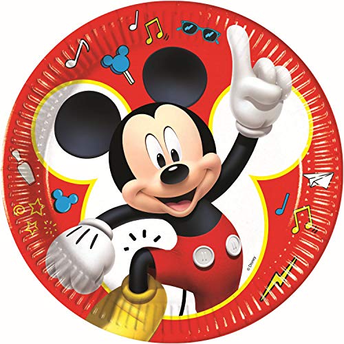 Procos 90877 Partyteller Disney Mickey Mouse aus Pappe, 8 Stück, rot, weiß, schwarz von Procos