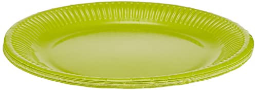 Procos 90898 - Teller, limetten grün, 23cm, 8 Stück, kompostierbar, Geschirr, Geburtstag, Mottoparty von Procos