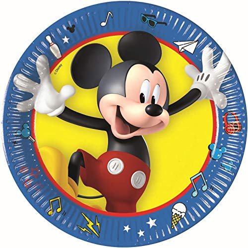 Procos 90959 Partyteller Disney Mickey Mouse aus Pappe, 8 Stück, blau, gelb, schwarz, rot von Procos