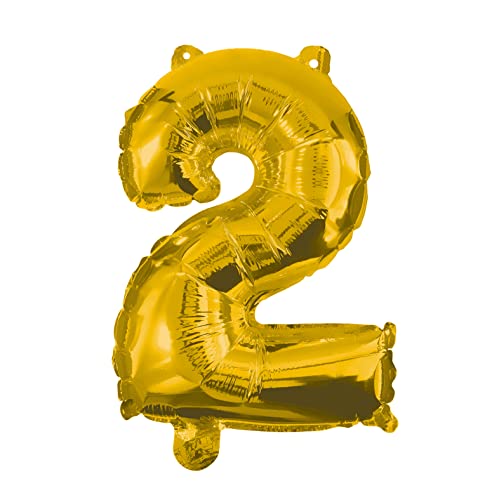 Procos 91186 - Folienballon Zahl 2, Zahlenballon, Helium, Ballon, Geburtstag, Dekoration, Geschenk von Procos
