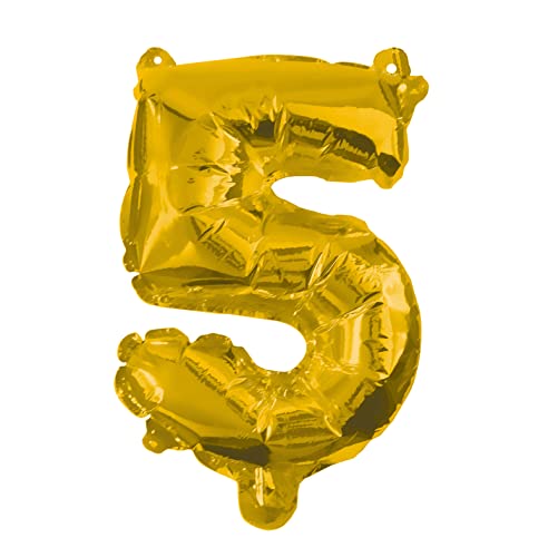 Procos 91189 - Folienballon Zahl 5, Zahlenballon, Helium, Ballon, Geburtstag, Dekoration, Geschenk von Procos