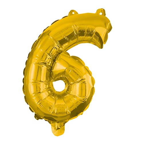 Procos 91190 - Folienballon Zahl 6, Zahlenballon, Helium, Ballon, Geburtstag, Dekoration, Geschenk von Procos