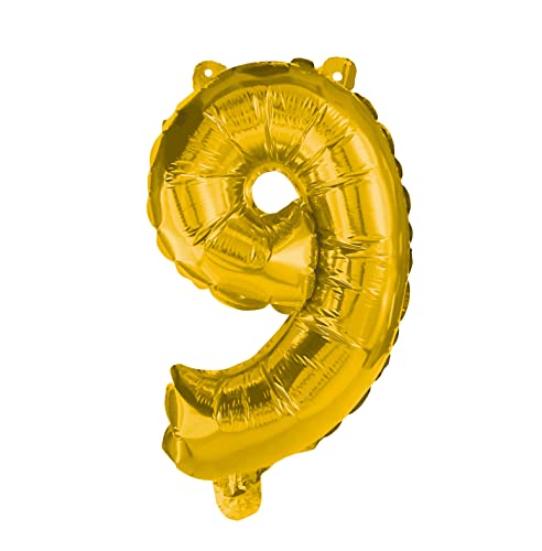 Procos 91193 - Folienballon Zahl 9, Zahlenballon, Helium, Ballon, Geburtstag, Dekoration, Geschenk von Procos