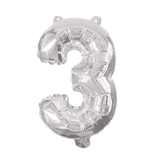 Procos 91197 - Folienballon Zahl 3, Zahlenballon, Helium, Ballon, Geburtstag, Dekoration, Geschenk von Procos