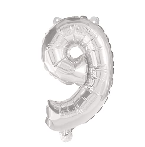 Procos 91203 - Folienballon Zahl 9, Zahlenballon, Helium, Ballon, Geburtstag, Dekoration, Geschenk von Procos