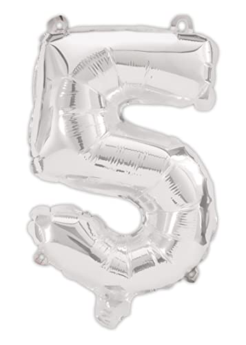 Procos 92471 - Folienballon Zahl, Silber, Größe 95 cm, Helium, Zahlenballon, Geburtstag, Dekoration, Jubiläum, Party von Procos