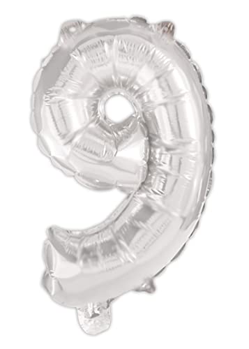 Procos 92475 - Folienballon Zahl, Silber, Größe 95 cm, Helium, Zahlenballon, Geburtstag, Dekoration, Jubiläum, Party von Procos