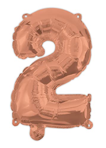 Procos 92478 - Folienballon Zahl, Rosegold, Größe 95 cm, Helium, Zahlenballon, Geburtstag, Dekoration, Jubiläum, Party von Procos