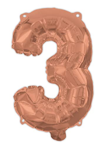 Procos 92479 - Folienballon Zahl, Rosegold, Größe 95 cm, Helium, Zahlenballon, Geburtstag, Dekoration, Jubiläum, Party von Procos