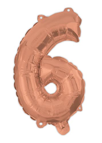 Procos 92482 - Folienballon Zahl, Rosegold, Größe 95 cm, Helium, Zahlenballon, Geburtstag, Dekoration, Jubiläum, Party von Procos