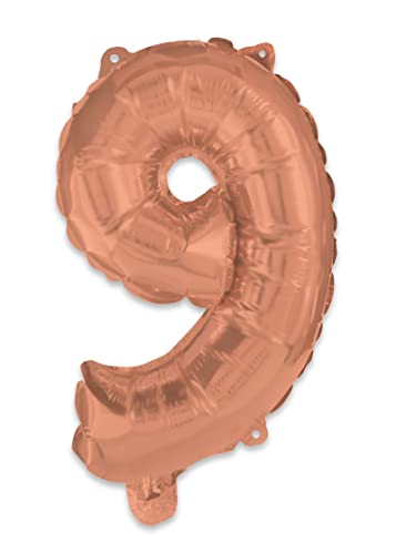 Procos 92485 - Folienballon Zahl, Rosegold, Größe 95 cm, Helium, Zahlenballon, Geburtstag, Dekoration, Jubiläum, Party von Procos