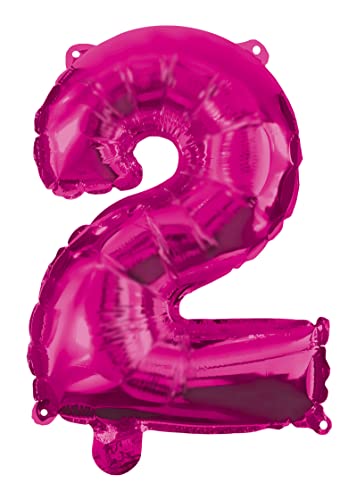 Procos 92488 - Folienballon Zahl, Pink, Größe 95 cm, Helium, Zahlenballon, Geburtstag, Dekoration, Jubiläum, Party von Procos