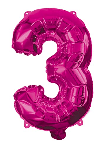Procos 92489 - Folienballon Zahl, Pink, Größe 95 cm, Helium, Zahlenballon, Geburtstag, Dekoration, Jubiläum, Party von Procos