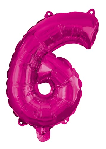 Procos 92492 - Folienballon Zahl, Pink, Größe 95 cm, Helium, Zahlenballon, Geburtstag, Dekoration, Jubiläum, Party von Procos