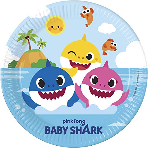 Procos 92540 - Teller, Baby Shark, Fun in the Sun, 23cm, 8 Stück, Geschirr, ohne Plastik, Geburtstag, Mottoparty Procos 92540 - Teller, Baby Shark, Fun in the Sun, 23cm, 8 Stück, Geschirr, ohne Plastik, Geburtstag, Mottoparty von Procos