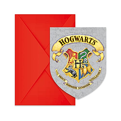 Procos 93370 - Einladungen & Umschläge, Harry Potter, 9,5x14,5 cm, Kindergeburtstag, FSC® Mix von Procos