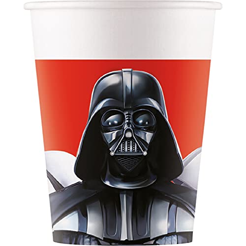 Procos 93475 - Party-Becher Star Wars Final Battle, max. Füllmenge 200 ml, 8 Stück, Einwegbecher aus Papier, Kindergeburtstag, Party-Geschirr, FSC® Mix von Procos