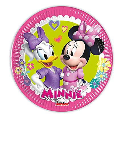 Procos 93491 - Party-Teller Minnie Happy Helpers, 8 Stück, Größe 20 cm, aus FSC® Mix Papier, Party-Geschirr, Kinder-Geburtstag, Mottoparty von Procos