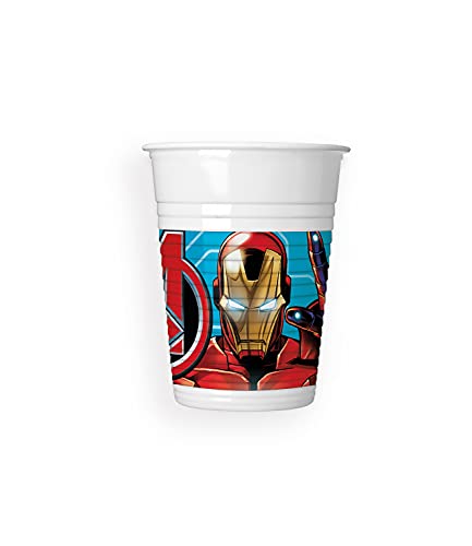 Procos 93553 - Party-Becher Mighty Avengers, 8 Stück, Füllmenge 200 ml, aus Plastik, Party-Geschirr, Geburtstag, Mottoparty von Procos