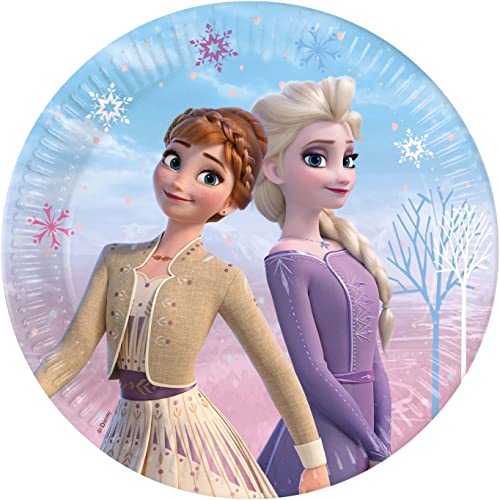 Procos 93838 - Teller Frozen 2 Wind Spirit, 23 cm, 8 Stück, FSC® Mix, Einwegteller, Pappteller, Geburtstag, Mottoparty von Procos