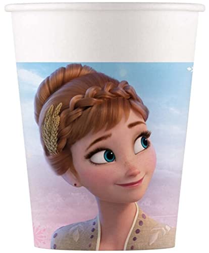 Procos 93839 - Becher Frozen 2 Wind Spirit, 200 ml, 8 Stück, FSC® Mix, Einwegbecher, Pappbecher, Geburtstag, Mottoparty von Procos