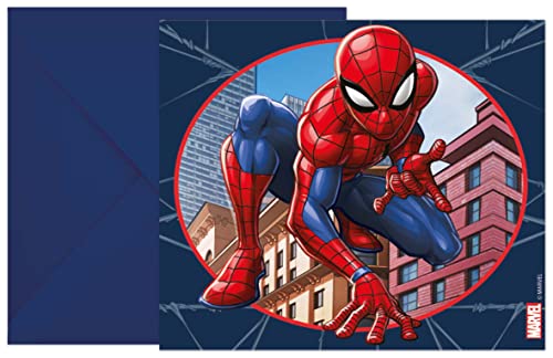 Procos 93951 - Einladungen Spiderman Crime Fighter, FSC, 6 Stück mit Umschlag, Geburtstag, Mottoparty Procos 93951 - Einladungen Spiderman Crime Fighter, FSC, 6 Stück mit Umschlag, Geburtstag, Mottoparty von Procos