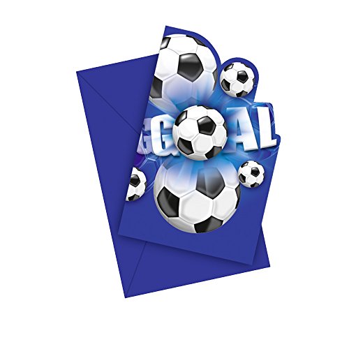 Procos 09653 - Einladungskarten mit Umschlägen, Football blue, 6 Stück von Procos