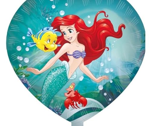 Procos Aufblasbarer Folienballon Arielle Kleine Meerjungfrau Disney Prinzessin Herz Ø ca.46cm, Helium, Luft, Luftballon, Geburtstag, Geschenk Procos Aufblasbarer Folienballon Arielle Kleine Meerjungfrau Disney Prinzessin Herz Ø ca.46cm, Helium, Luft, Luftballon, Geburtstag, Geschenk von Procos