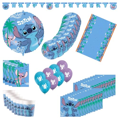Procos - Geburtstagsdeko Stitch, 55-teiliges Set, enthält 8 Pappteller, 8 Pappbecher, 20 Servietten, Tischdecke, Girlande, 8 Luftballons, Folienballon, 8 Partytüten, Tischdeko für Kindergeburtstag Procos - Geburtstagsdeko Stitch, 55-teiliges Set, enthält 8 Pappteller, 8 Pappbecher, 20 Servietten, Tischdecke, Girlande, 8 Luftballons, Folienballon, 8 Partytüten, Tischdeko für Kindergeburtstag von Procos