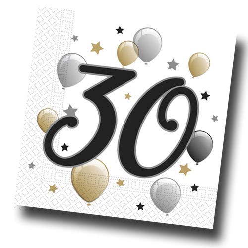 Procos Jubiläumszahl 30 Motivservietten 20 Stück Procos Jubiläumszahl 30 Motivservietten 20 Stück von Procos
