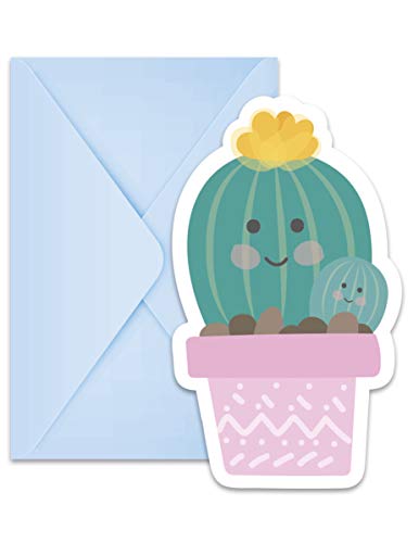 Procos PR89294 Einladungen im Umschlag mit Kaktus, 6 Stück, Mehrfarbig, Taglia Unica von Procos