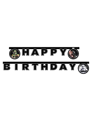 Procos PR93884 Star Wars Happy Birthday Girlande, Schwarz Procos PR93884 Star Wars Happy Birthday Girlande, Schwarz von Procos