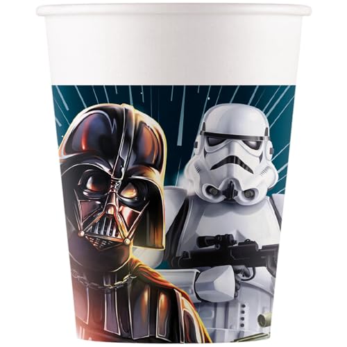 Procos - Papierbecher FSC Star Wars Galaxy (200 ml), 8 Stück, mehrfarbig, 93880 von Procos